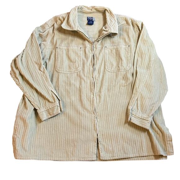 Vtg Venezia Jeans Full Zip Shacket Jacket Corduroy Shirt 22/24 Workwear Outdoor - Picture 1 of 5